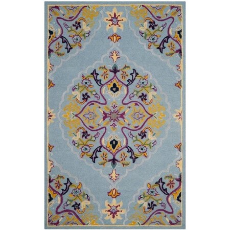Safavieh 8 x 12 x 9 in. TraditionalBellagio Hand Tufted Area RugLight Blue & Multi BLG605B-9